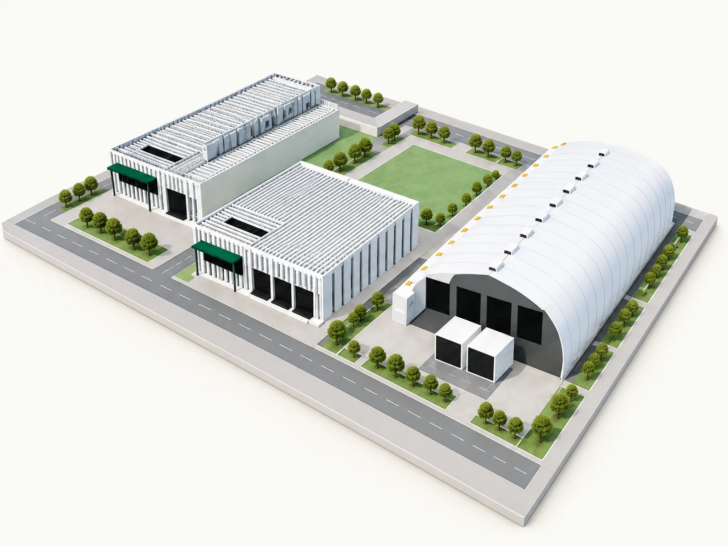 Illustrative models of three Prometheus building types